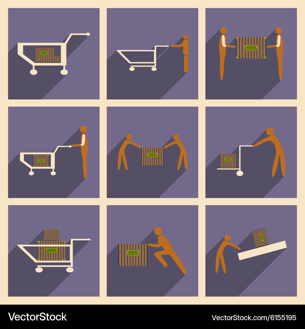 Flat with shadow concept and mobile application Vector Image