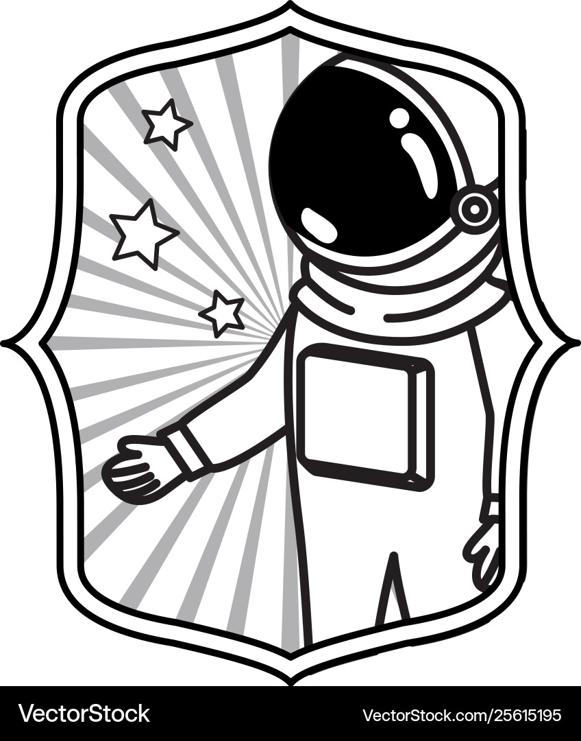 Frame with astronaut spacesuit in white Frame with astronaut spacesuit in white vector image