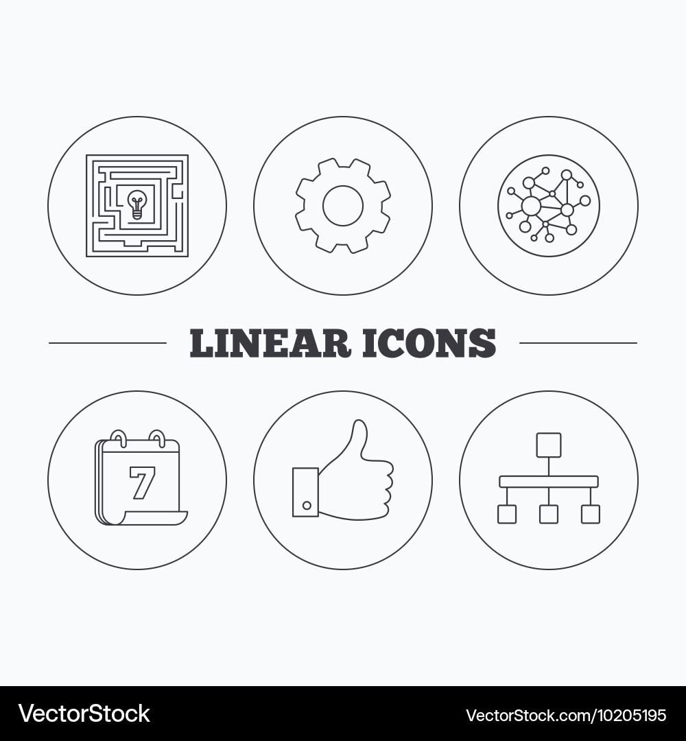 Global network like and hierarchy icons Vector Image