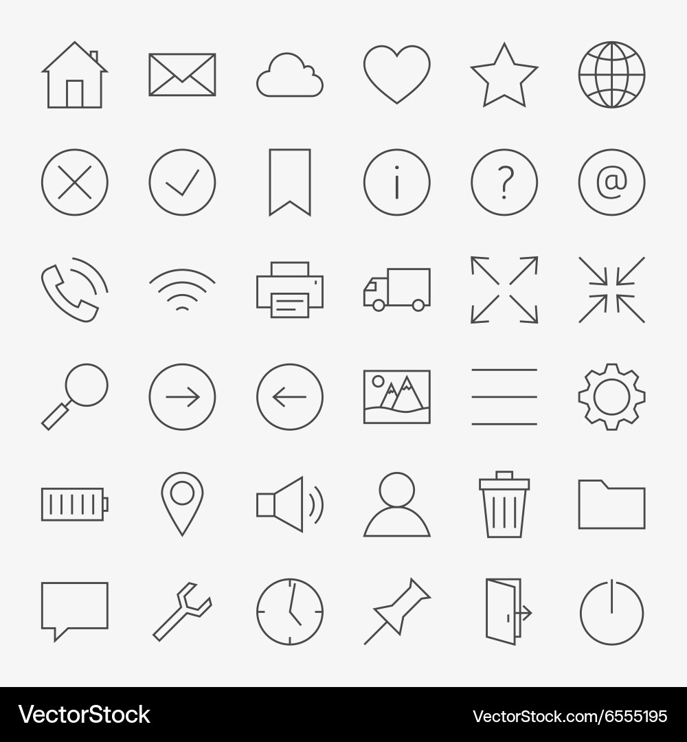Line Web & UI Icons - User Interface vector image