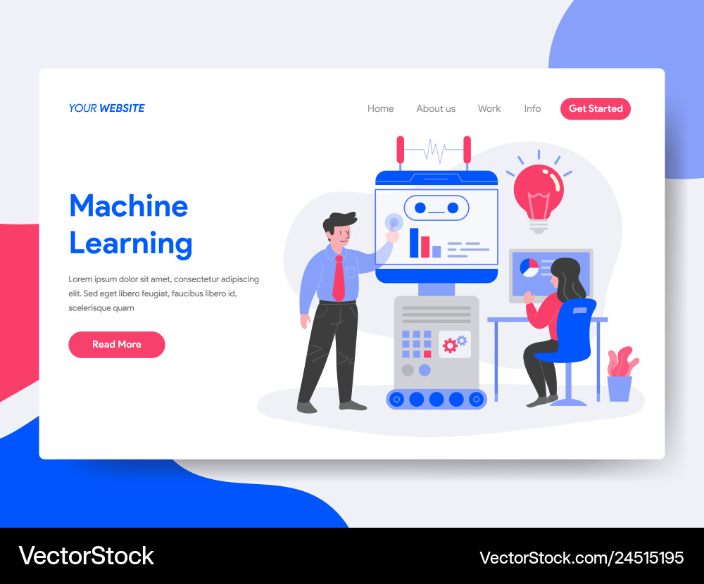 Machine Learning Website Template vector image