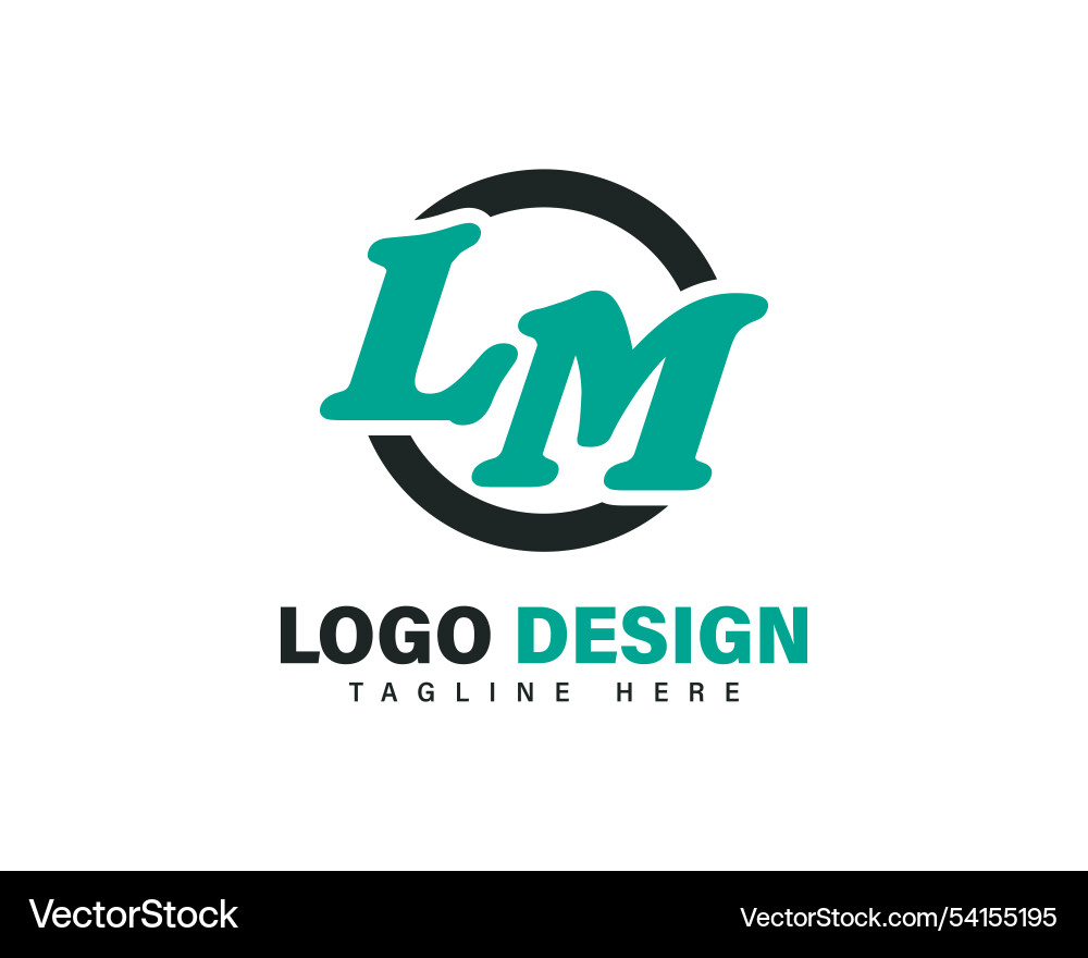 Monogram round style lm ml letters logo design vector image