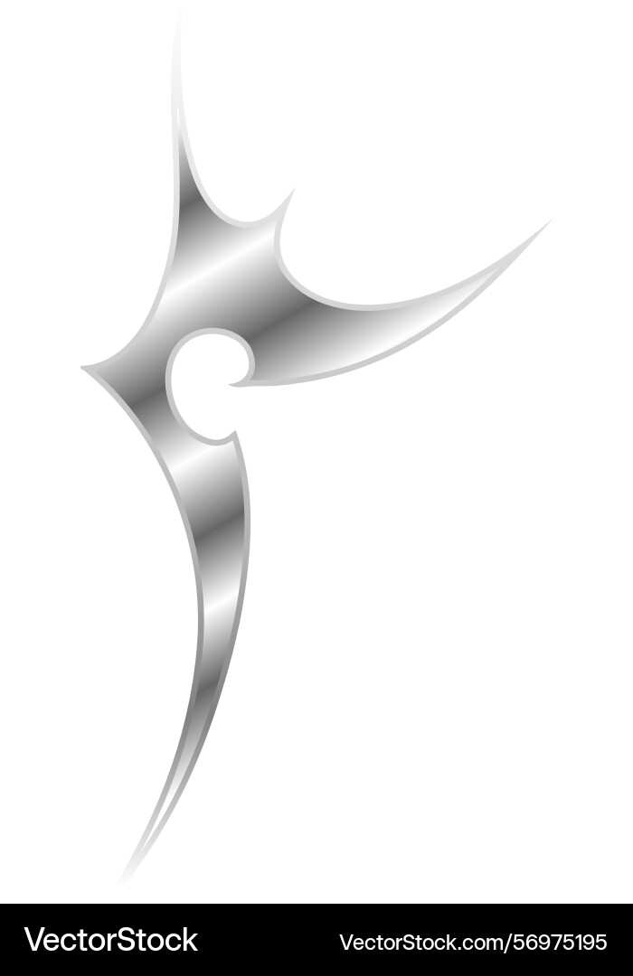 Neo tribal silver gradient element chrome Vector Image