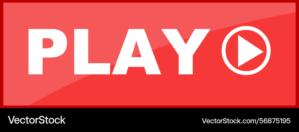 Play button rectangular shape vector image