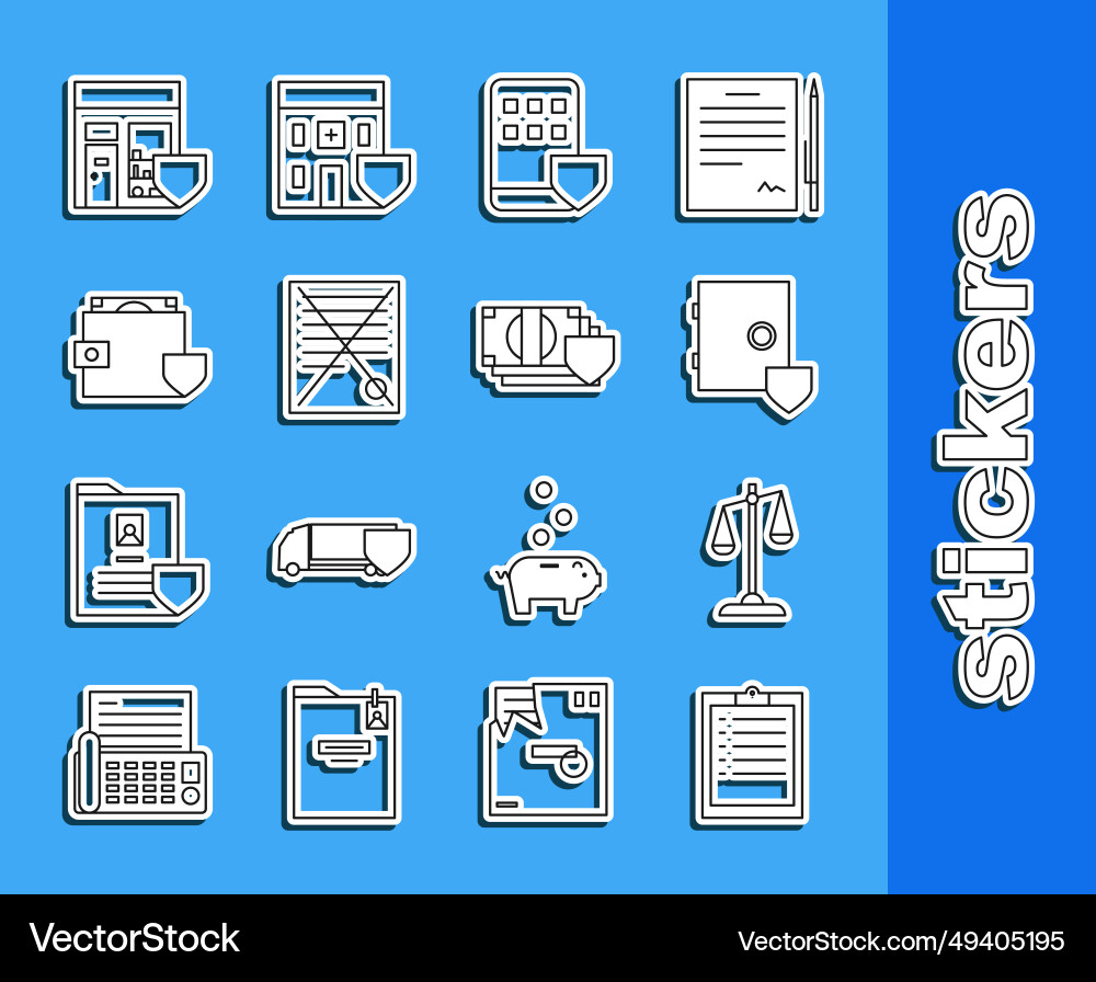 Set line clipboard with checklist scales Vector Image