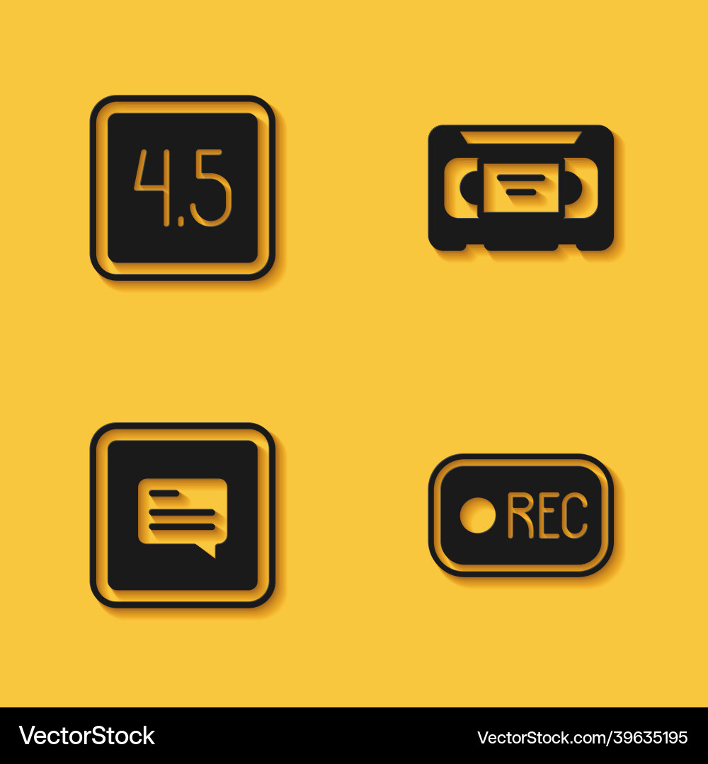 Set rating movie record button video Set rating movie record button video Vector Image