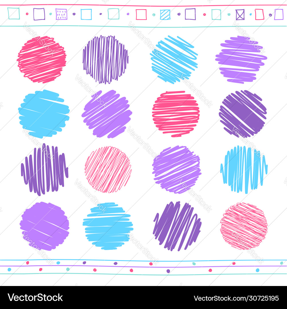 Set scribble elements Set scribble elements vector image
