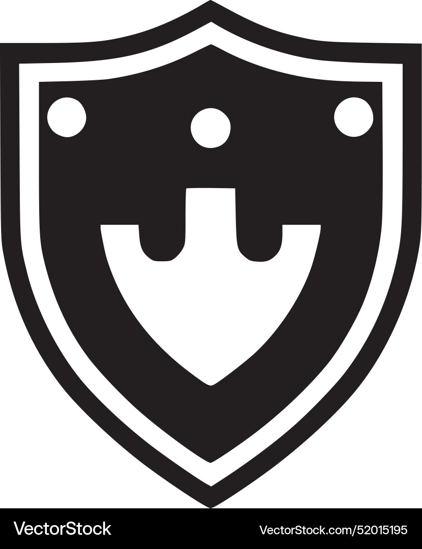 Shield - black and white Royalty Free Vector Image