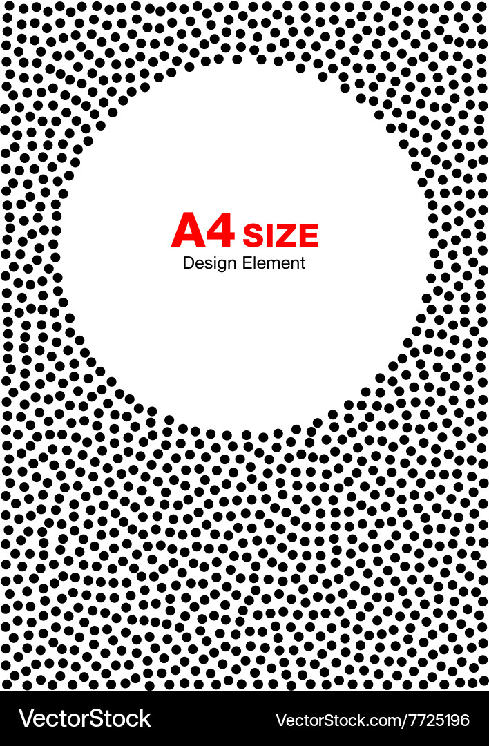 Abstract halftone dots circle background a4 size vector image