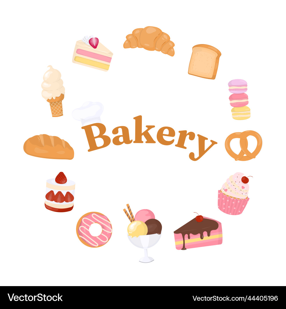 Bakery products frame with text Vector Image