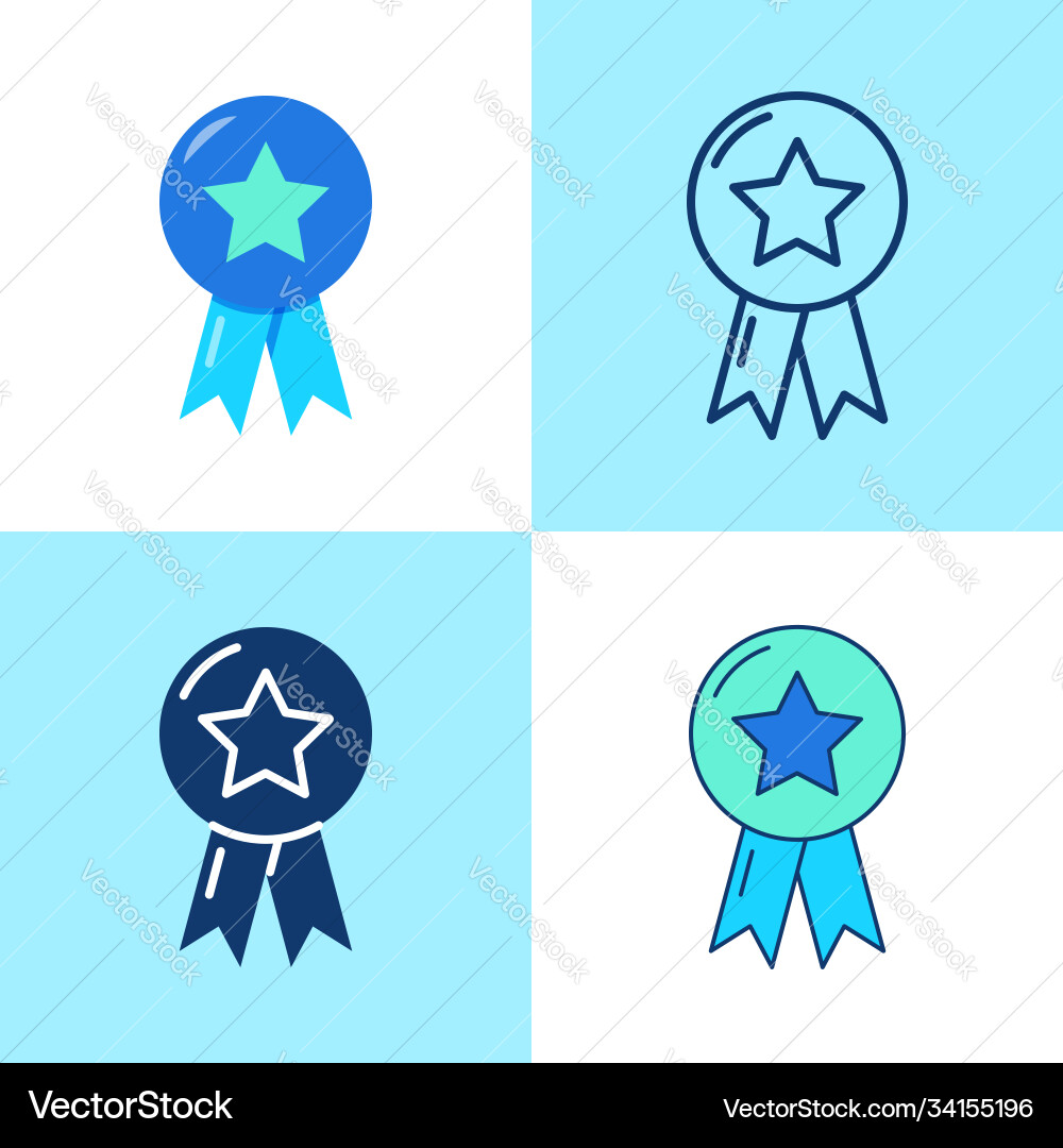 Best quality mark icon set in flat and line style vector image