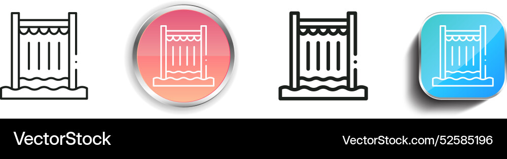 Changing room icon thin linear regular and button vector image