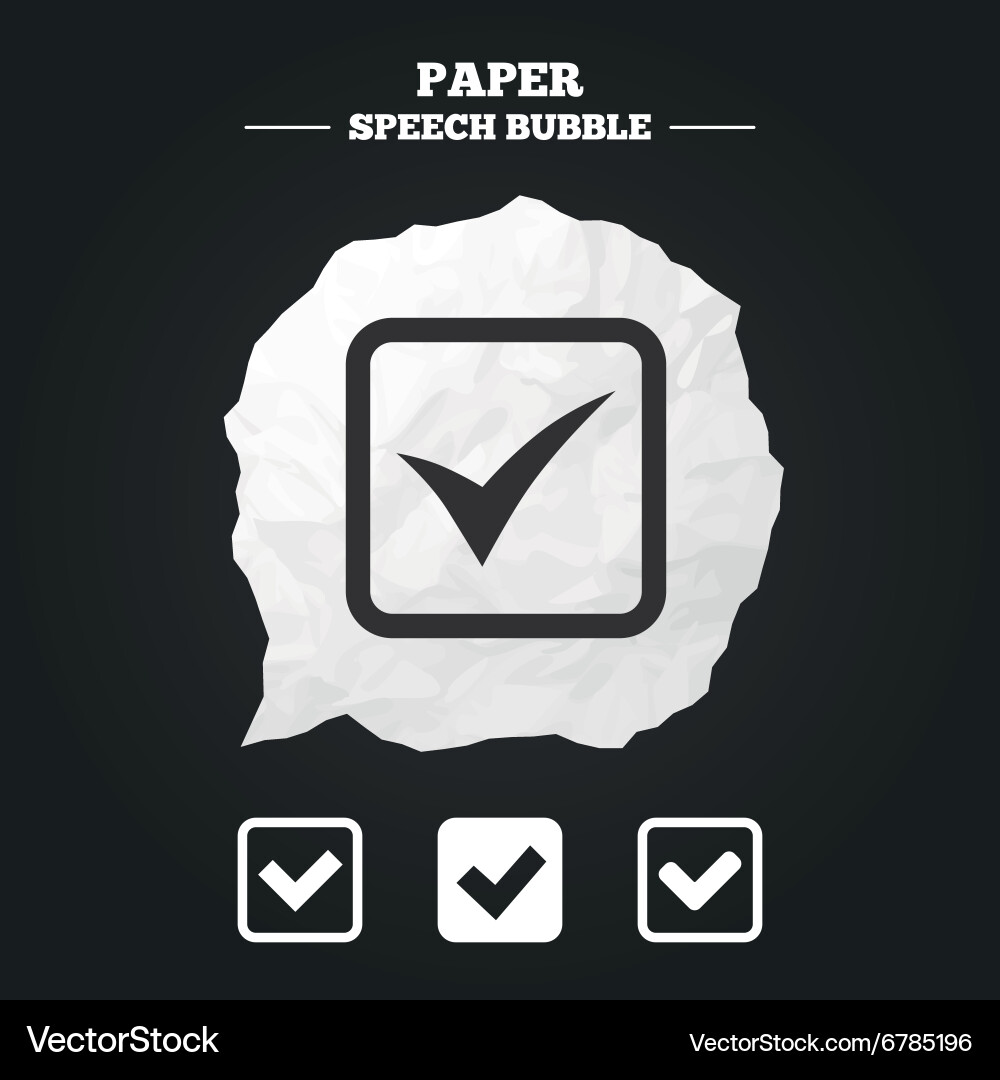 Check signs checkbox confirm icons Vector Image