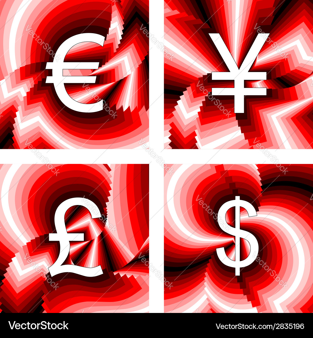 Design currency icons set Vector Image