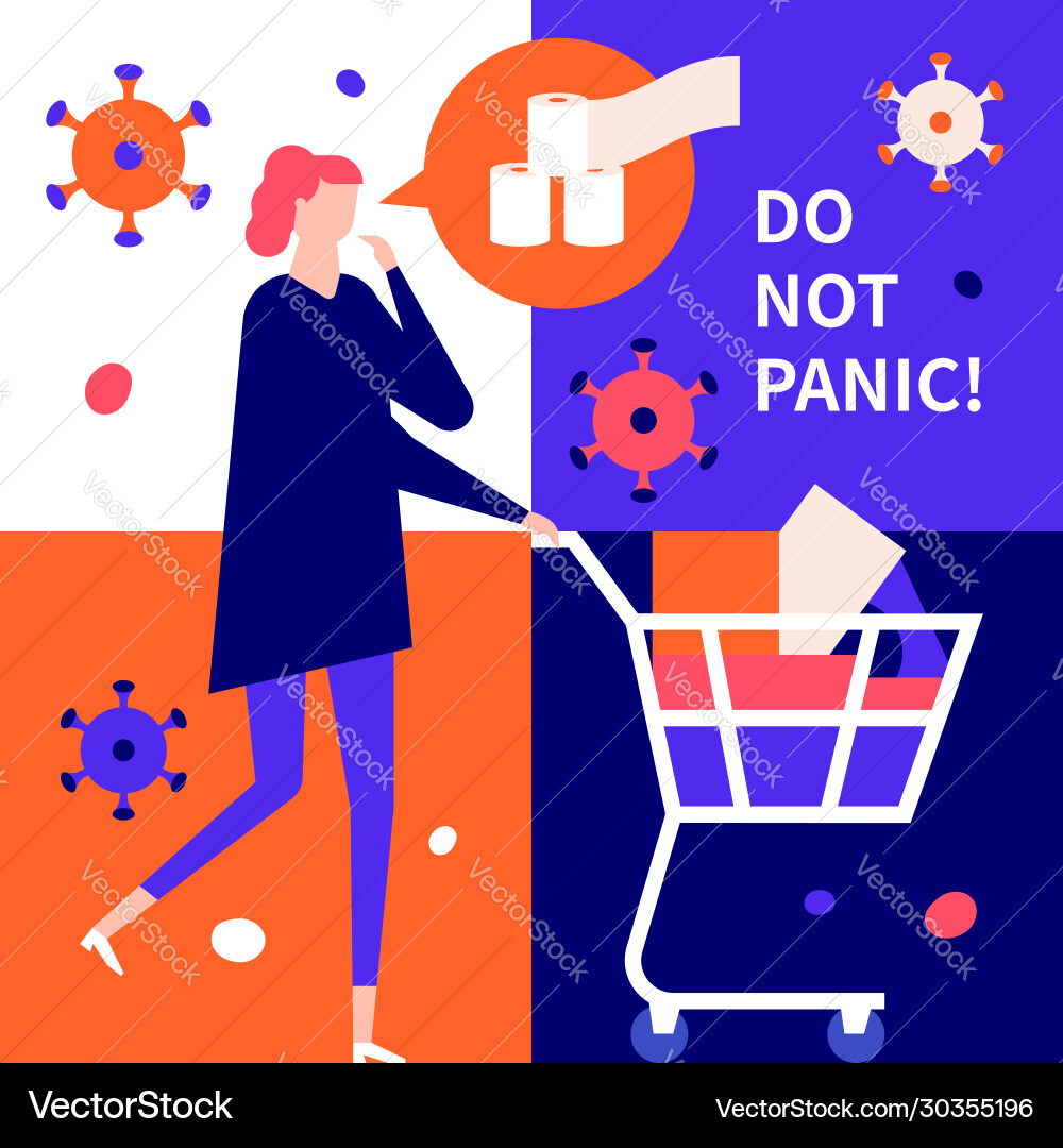 Do not panic - flat design style Do not panic - flat design style Vector Image