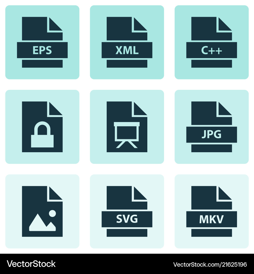 Document icons set with programming language Document icons set with programming language Vector Image
