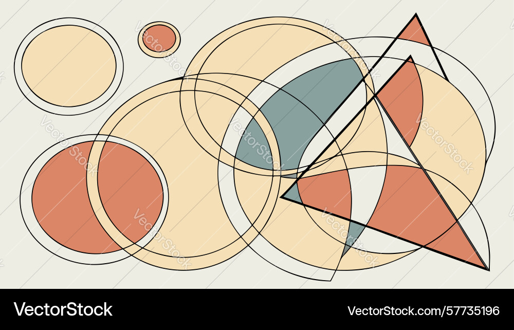 Dynamic abstract geometric shapes warm color vector image
