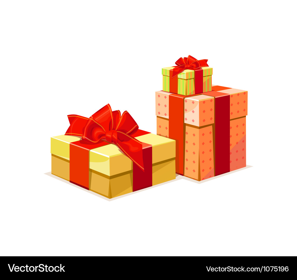 Gift box a in 3 color versions Vector Image