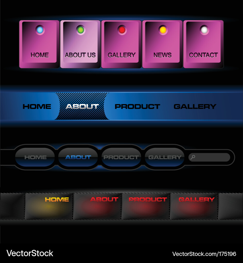 Modern Website Buttons vector image