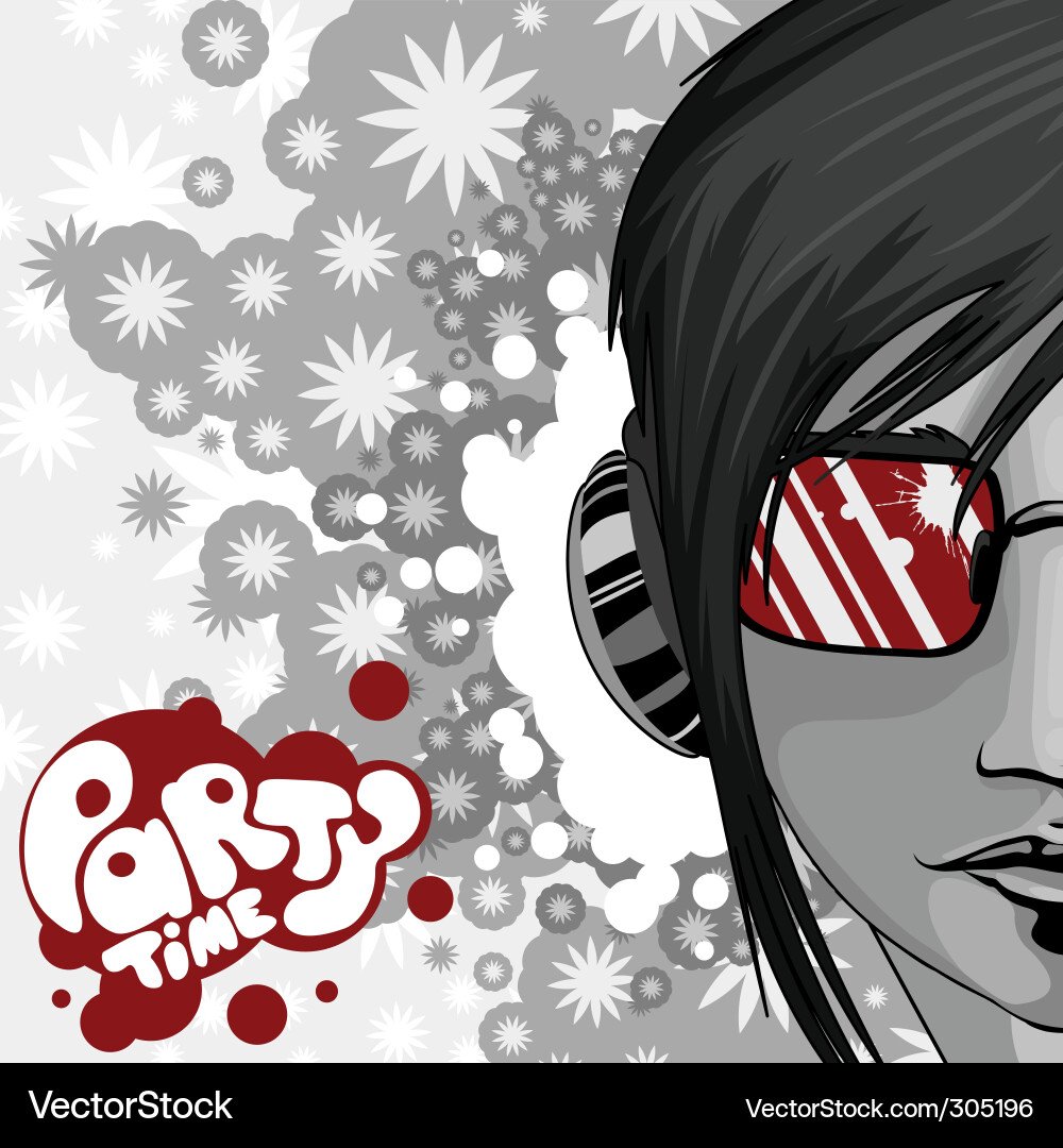 Party Portrait with Abstract Elements Vector Image