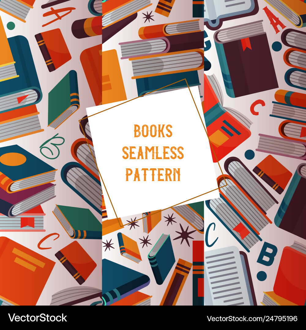 Reading concept seamless pattern Vector Image