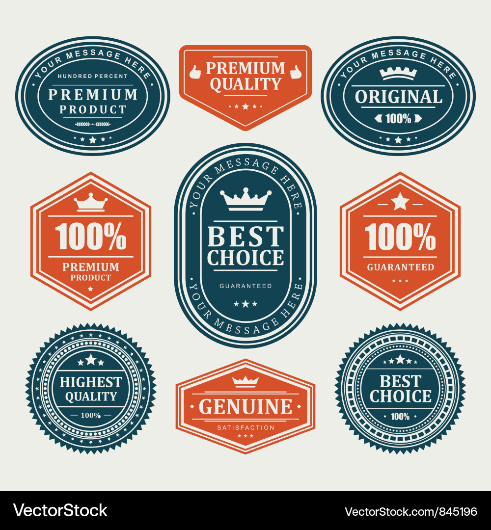 Retro Stickers & Labels Kollektion Vektorbild