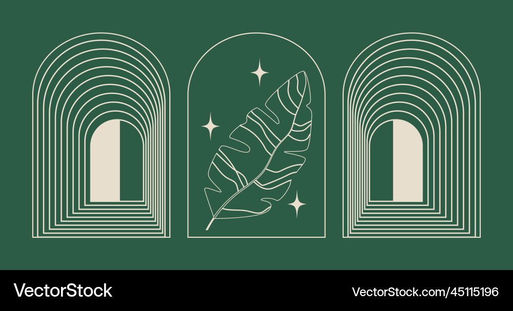 Set of minimalistic boho linear symbols Set of minimalistic boho linear symbols Vector Image