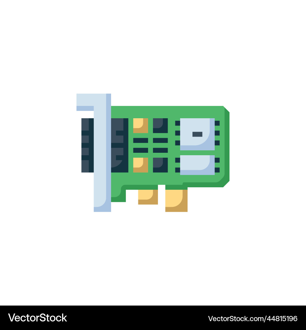 Sound card icon computer component flat Vector Image