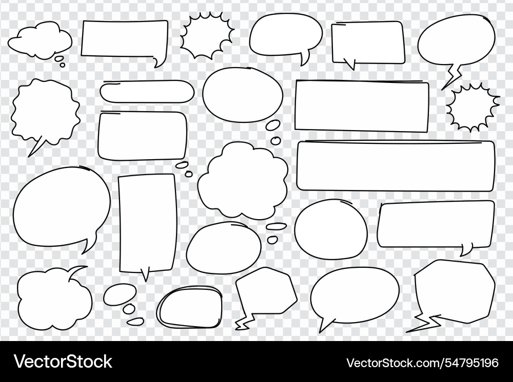 Speech bubbles set on transparent background Vector Image