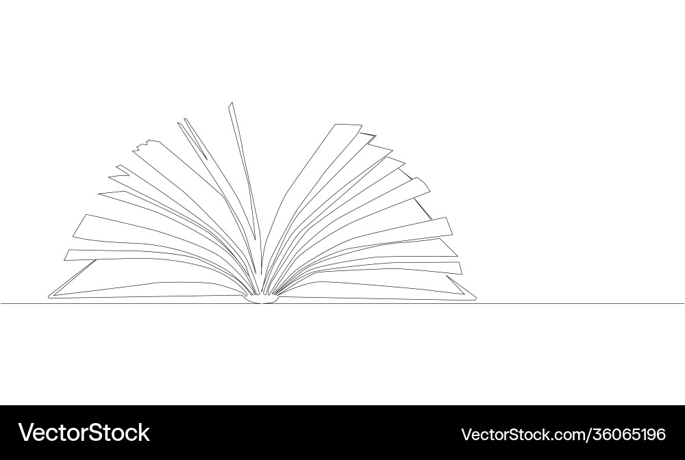 Stack opened books in style one line black Stack opened books in style one line black vector image