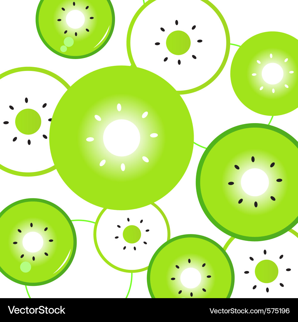 Stylized Kiwi Slices Pattern vector image