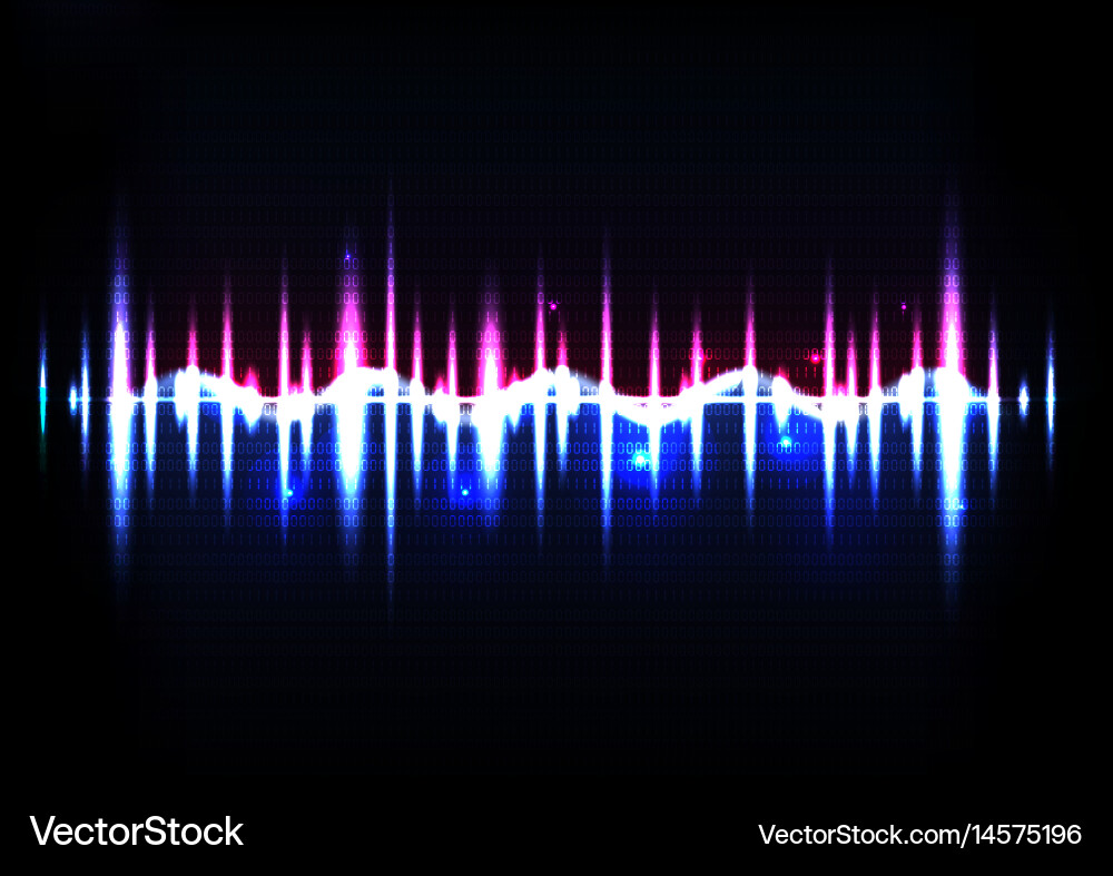 Technological abstract sound pulse background Vector Image