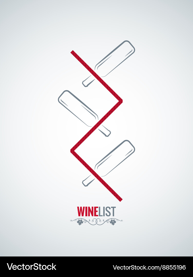 Wine bottle menu list design background Vector Image