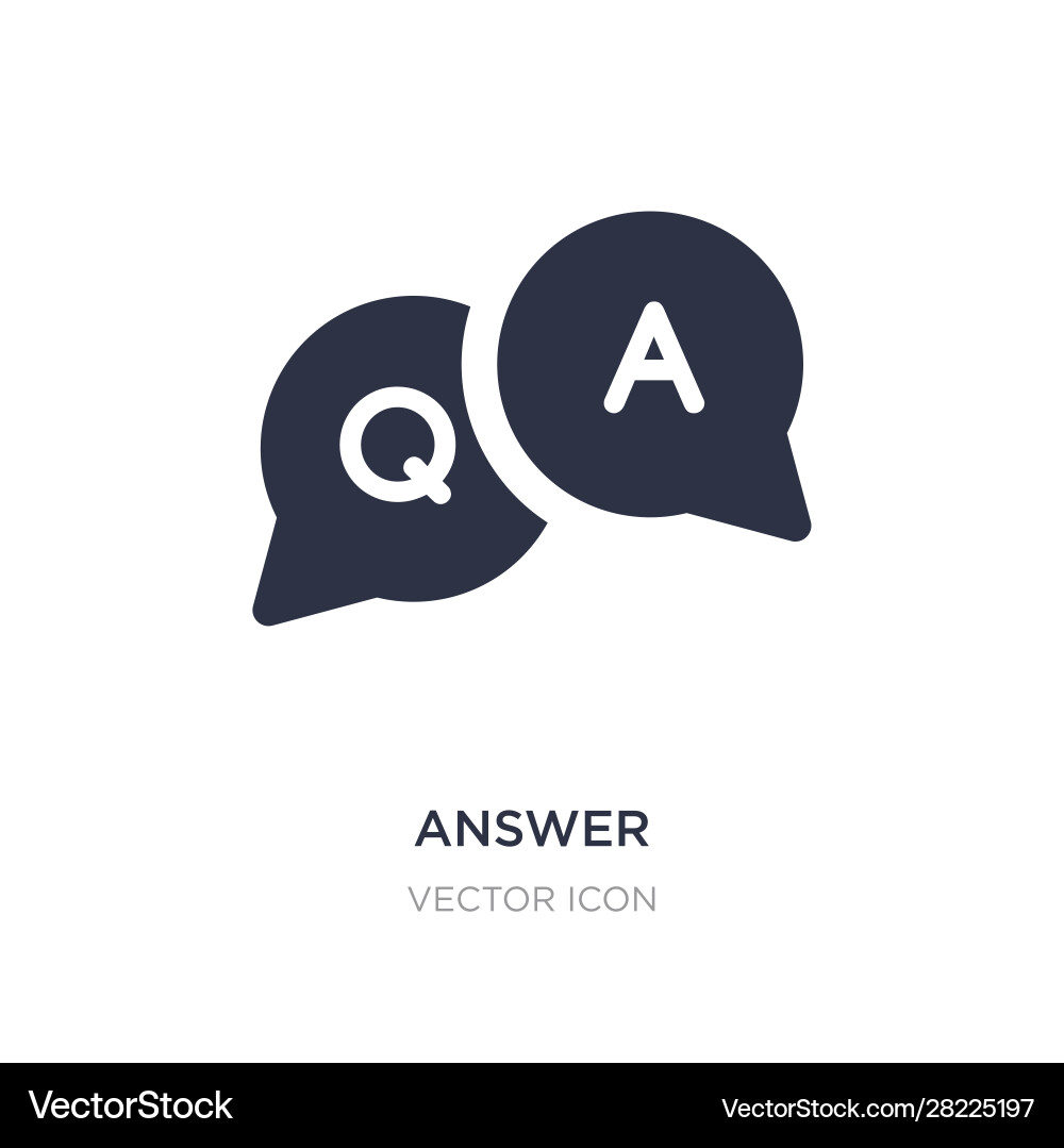 Answer icon on white background simple element Answer icon on white background simple element vector image