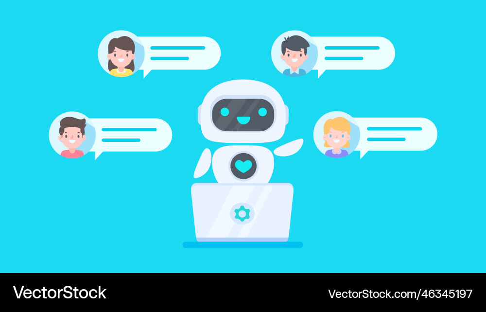 Auto reply system with intelligent robots provide Auto reply system with intelligent robots provide vector image