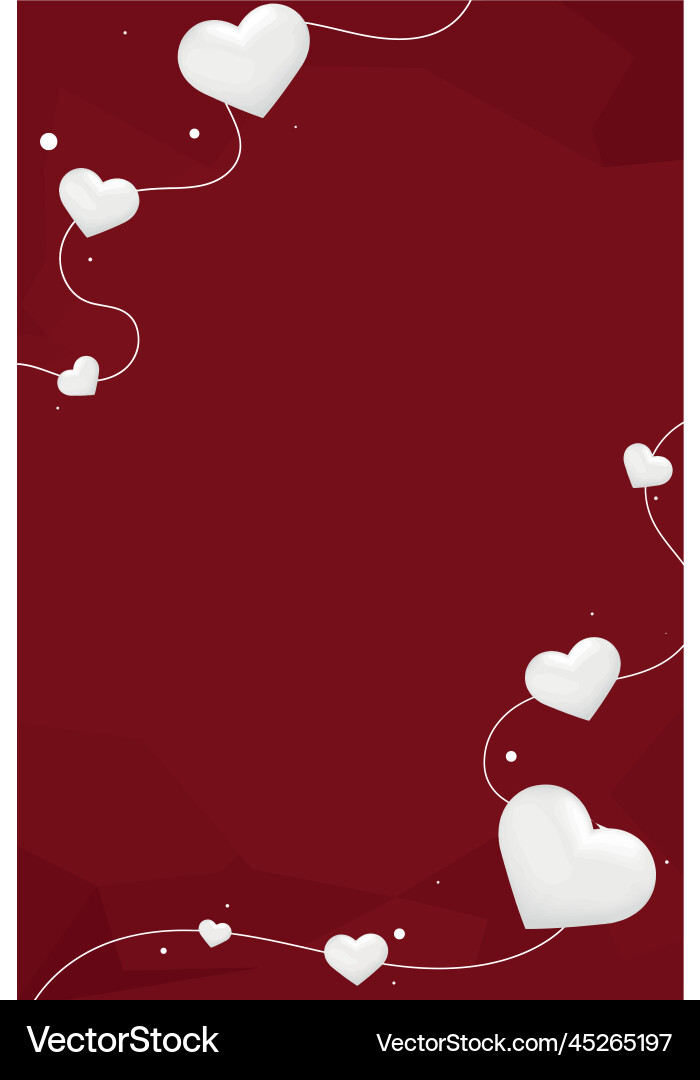 Geometric Heart String Border - Red vector image