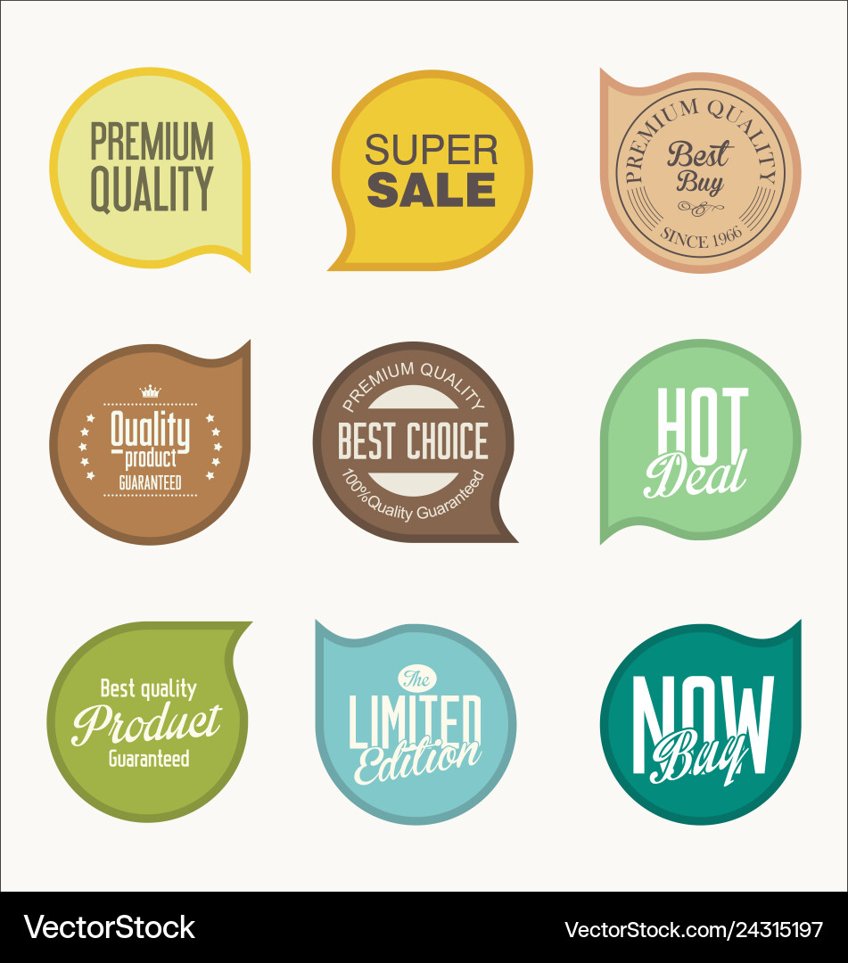 Labels design elements collection vector image