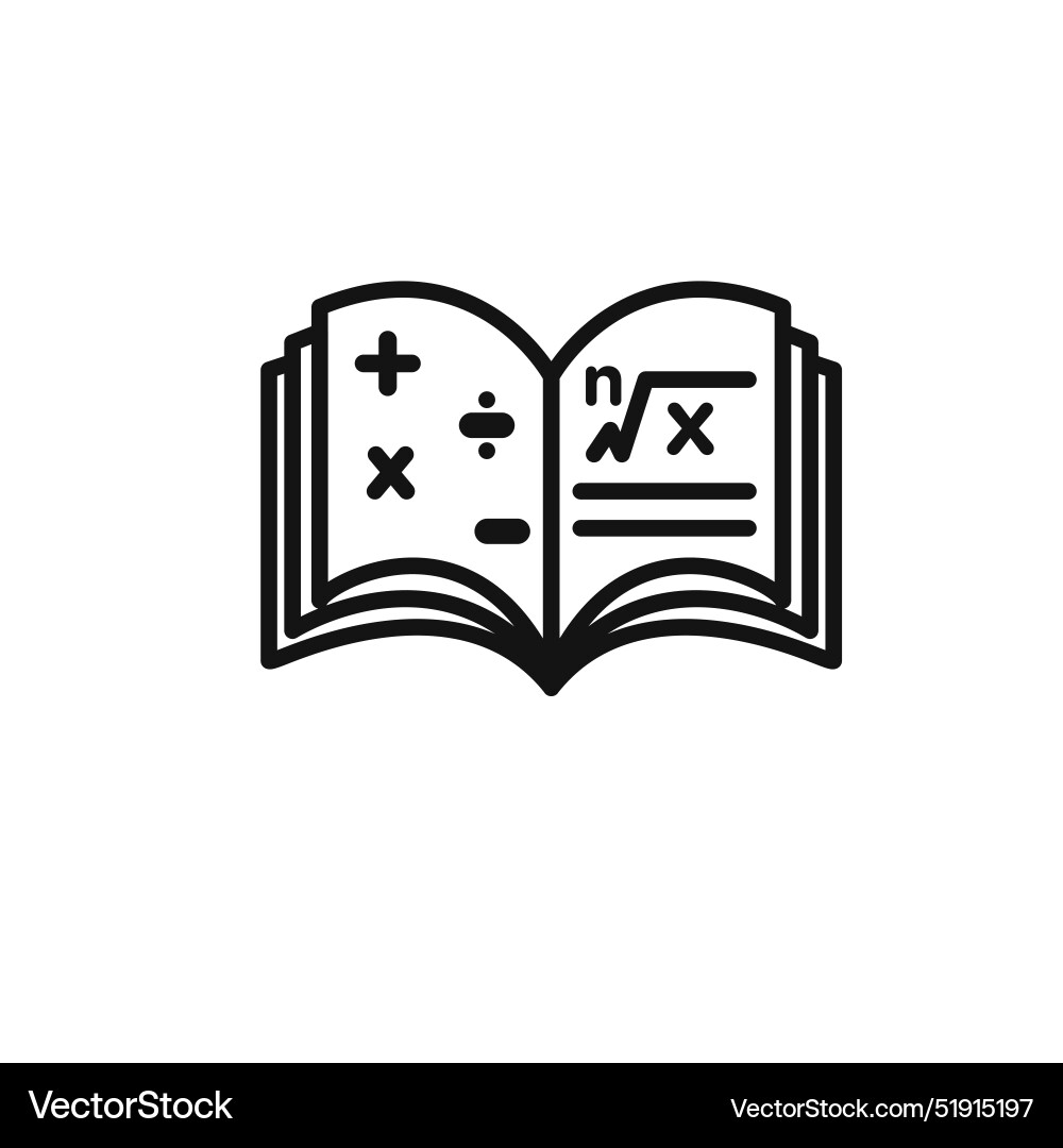 Maths book icon set collection for web Maths book icon set collection for web vector image