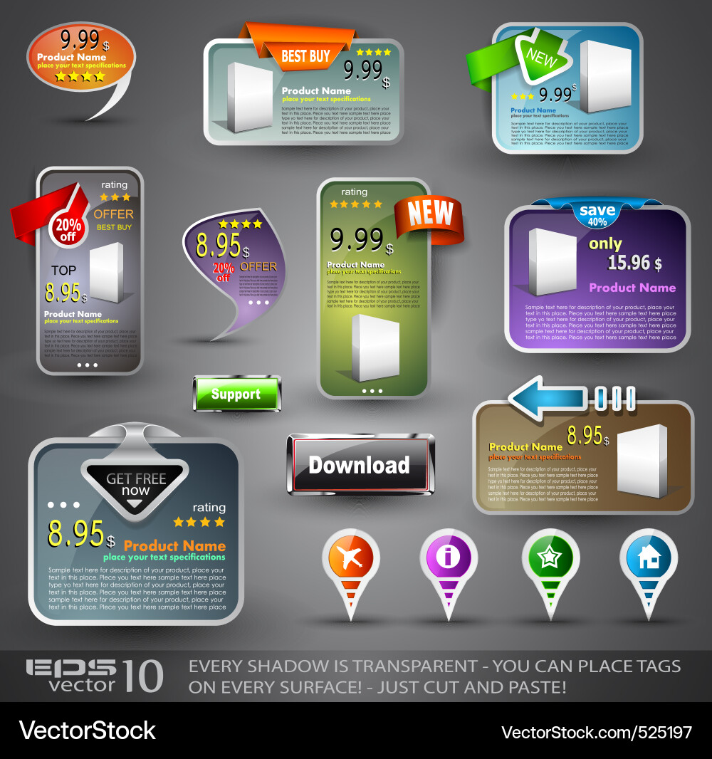 Modern Web Elements vector image