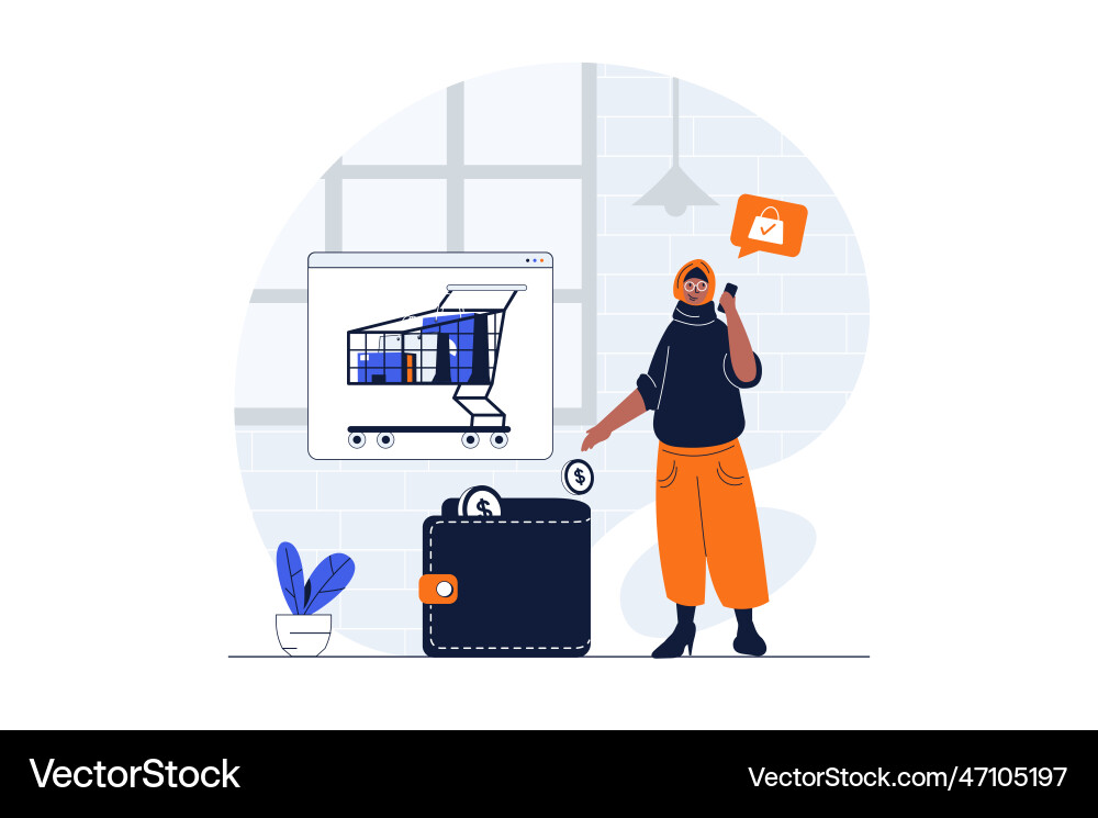 Payment web concept with character scene Payment web concept with character scene vector image