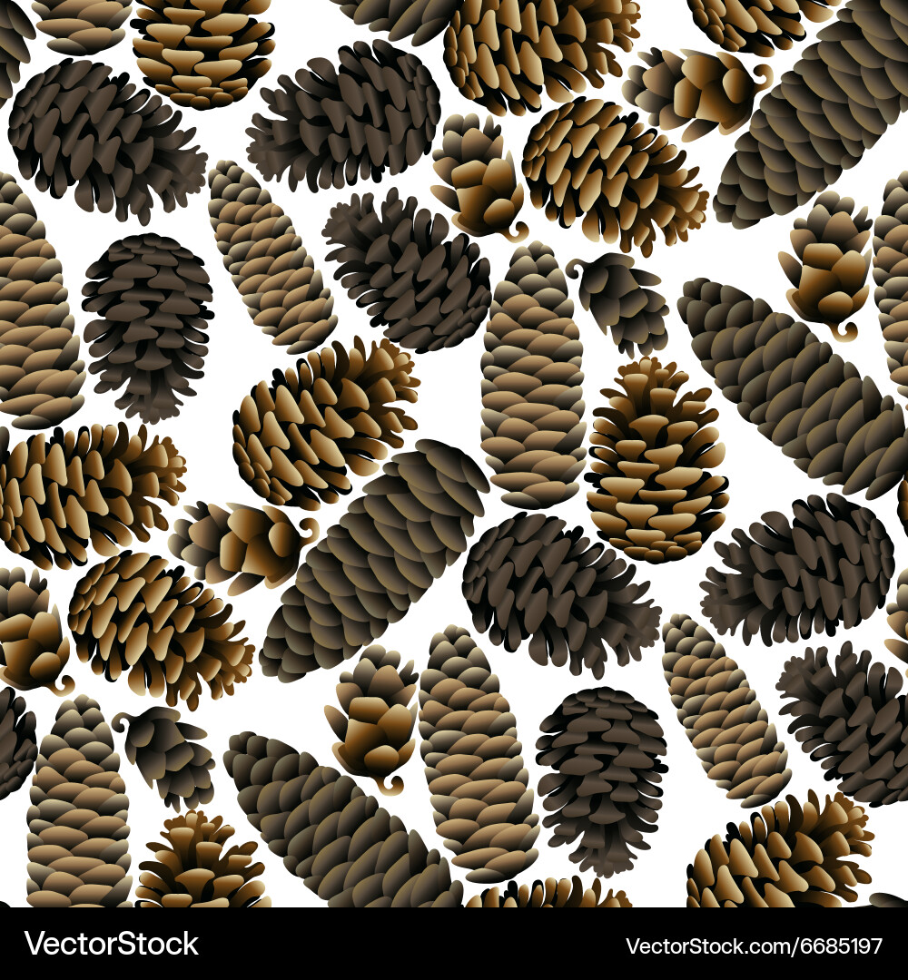 Pine Cone Seamless Pattern vector image