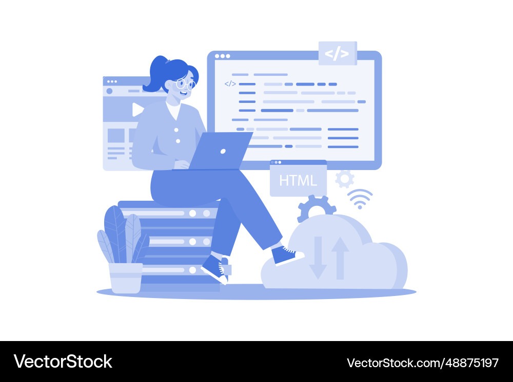 Programming concept on white background Programming concept on white background vector image