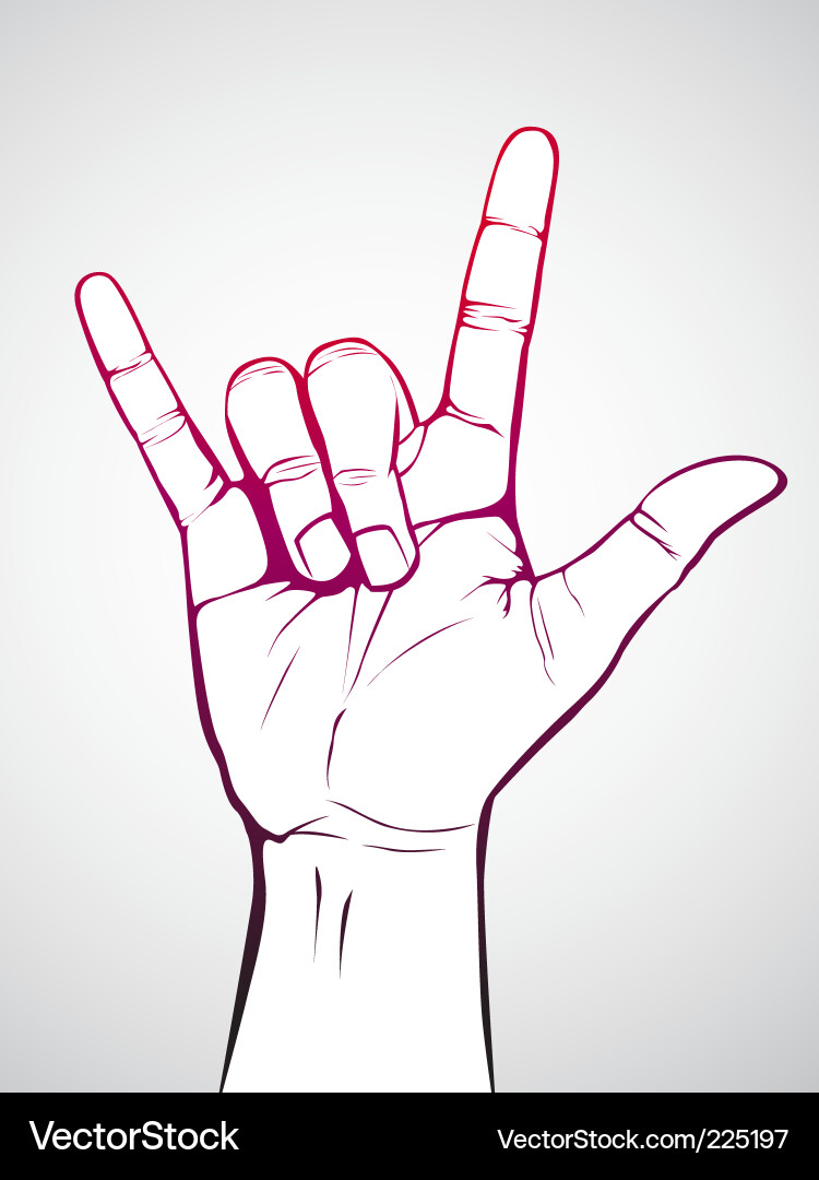 Rock und Roll Zeichen Vektorbild