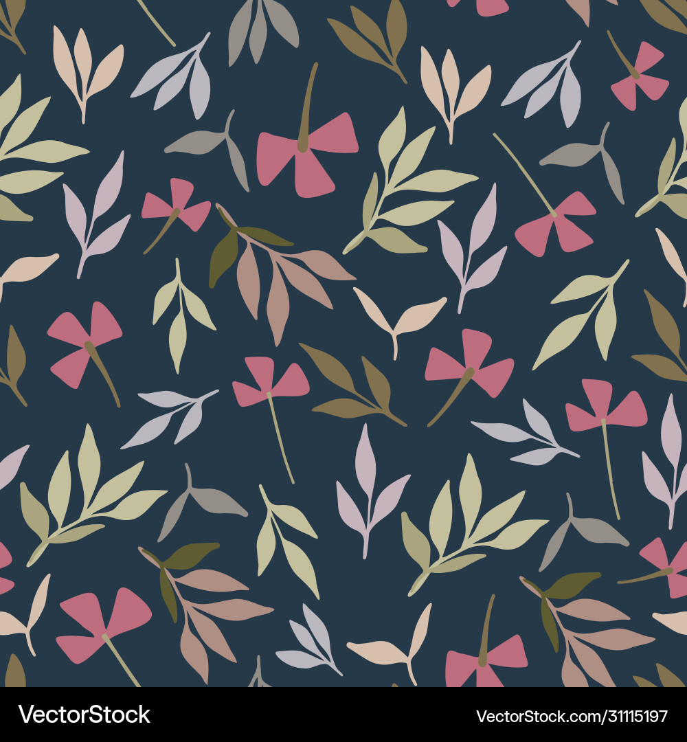 Seamless botanical pattern with colorful Seamless botanical pattern with colorful Vector Image