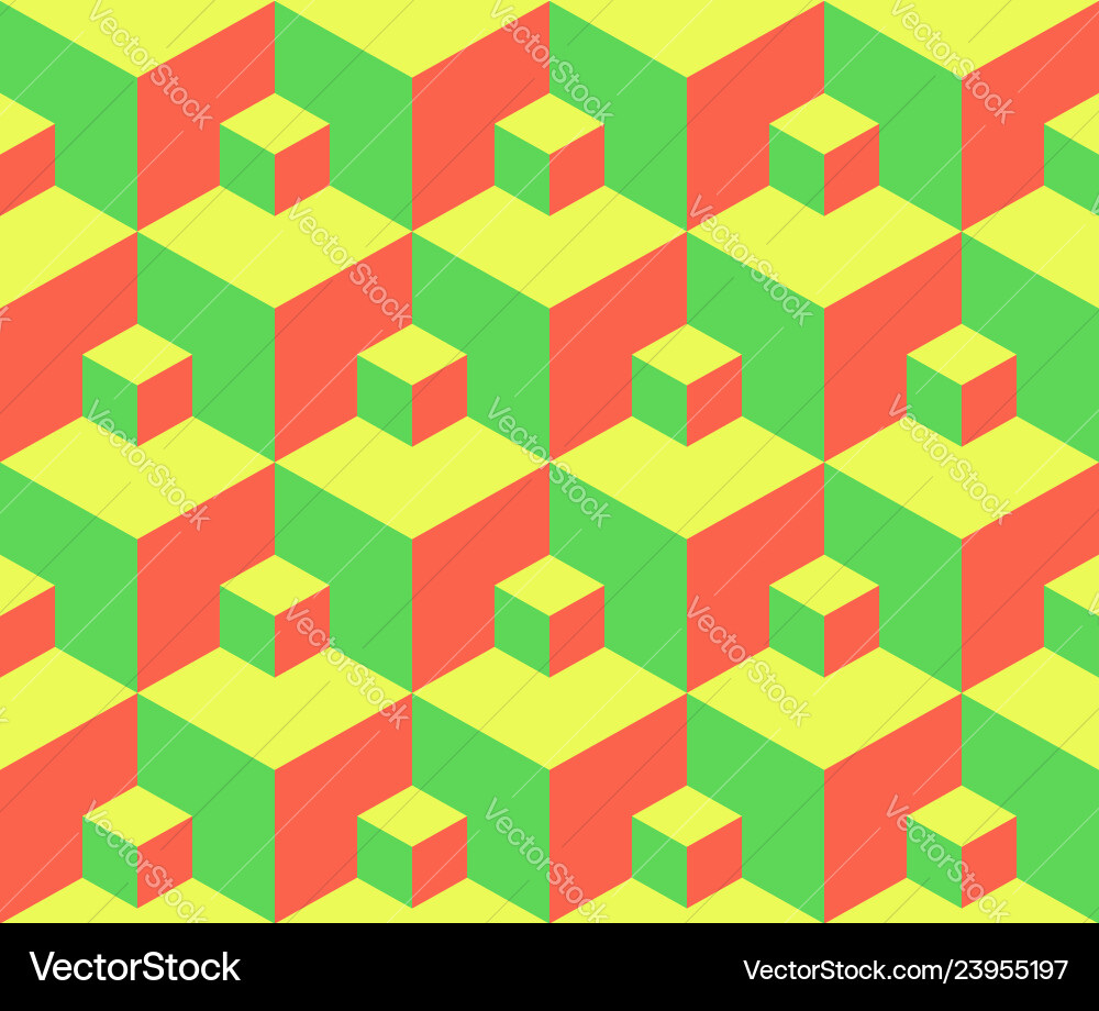 Seamless pattern 3d cube vector image