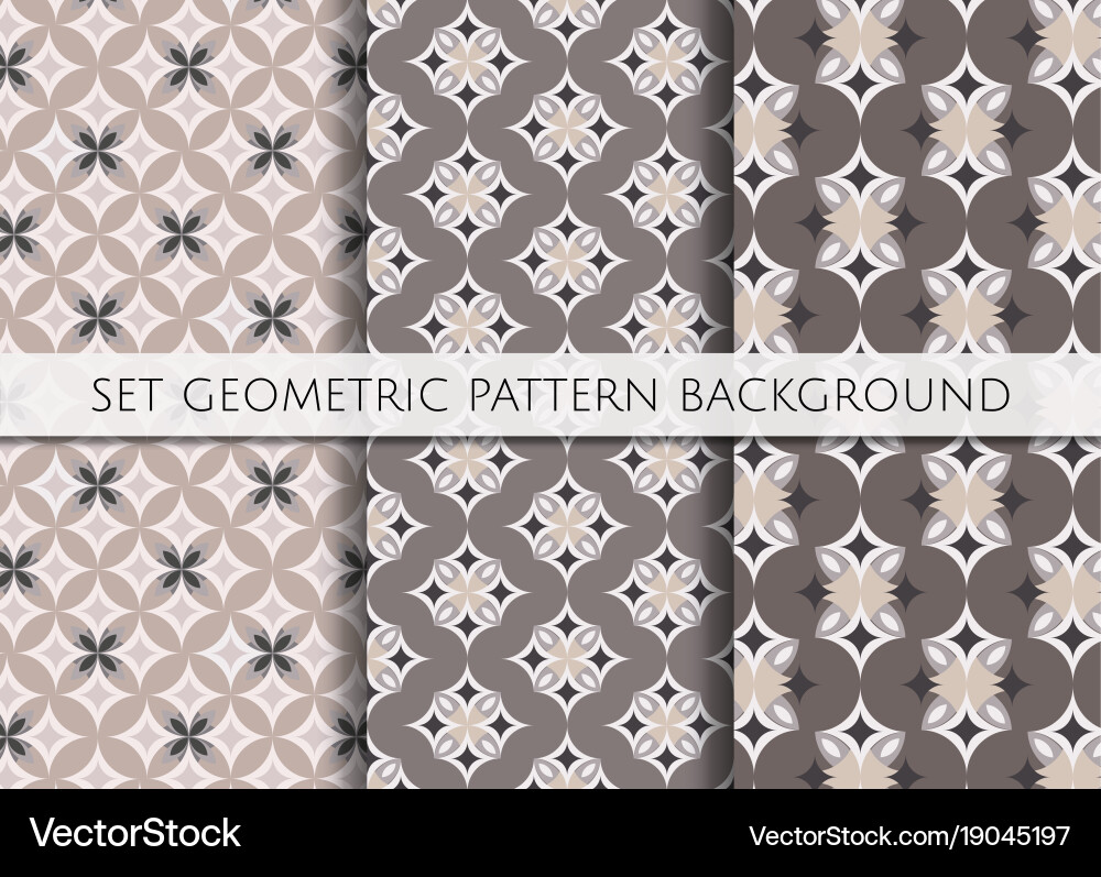 Set geometric pattern on colour background Vector Image