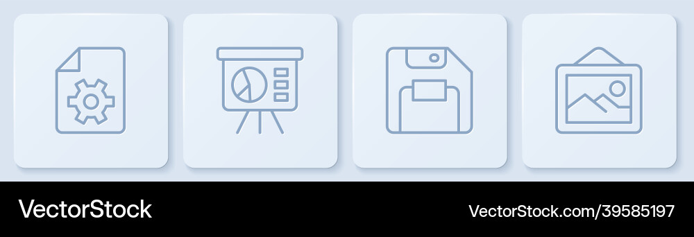 Set line document settings floppy disk board Set line document settings floppy disk board Vector Image