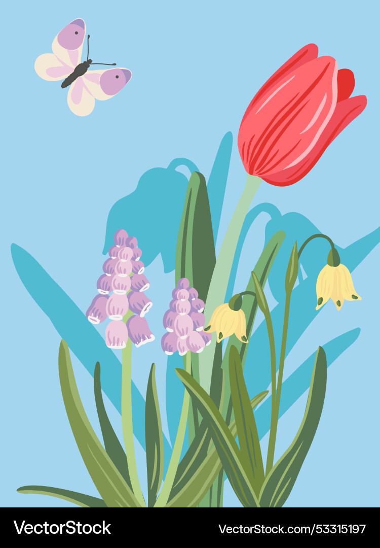 Spring Floral Sketch Vector Image