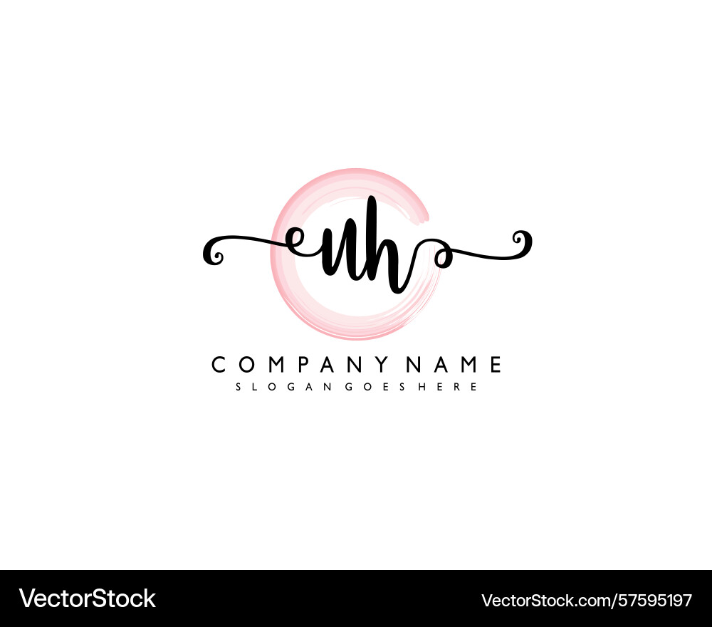 Uh initial handwriting logo design collection Uh initial handwriting logo design collection Vector Image