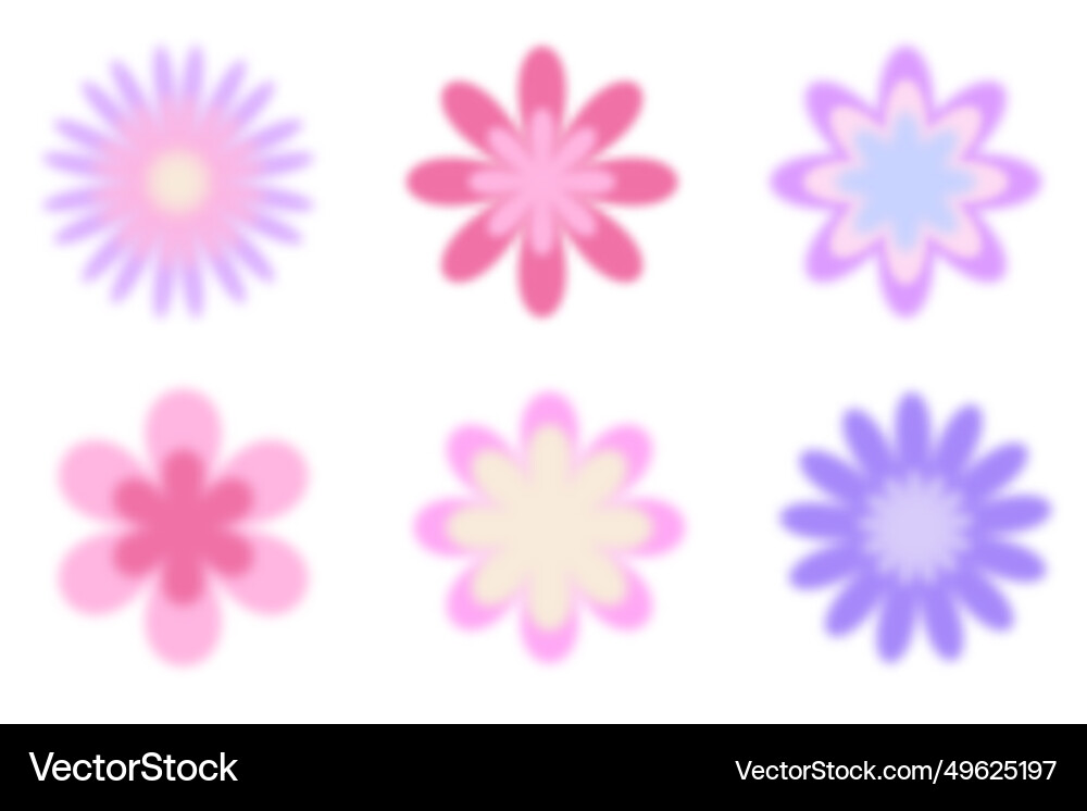 Y2k blurred flower gradient aesthetic stickers Y2k blurred flower gradient aesthetic stickers vector image